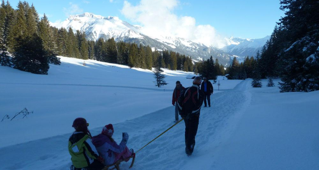 Abwärts auch mit dem Schlitten...