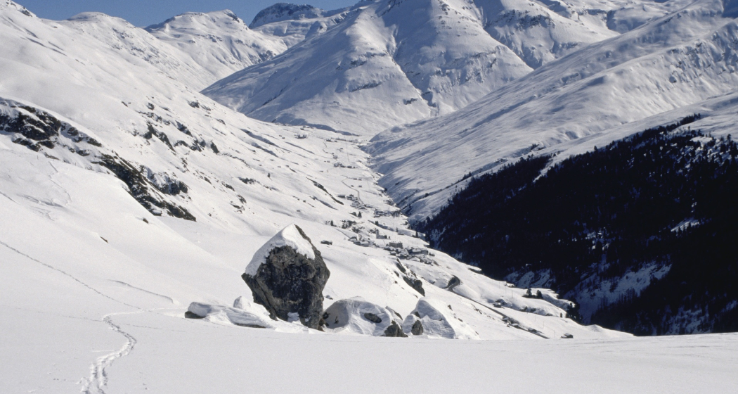Blick ins Hochtal Avers Winter