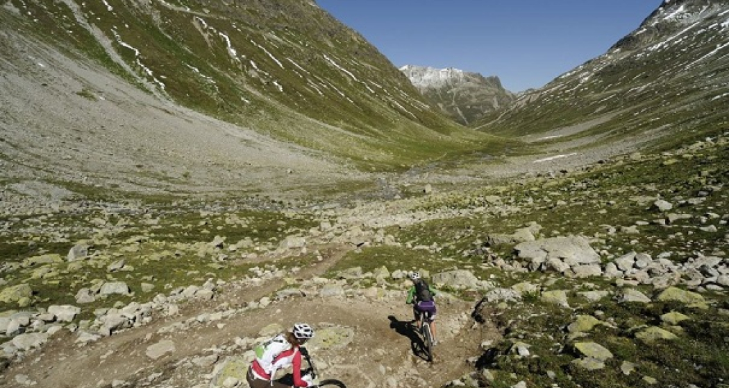 Trail im oberen Val Suvretta Trail im oberen Val Suvretta
