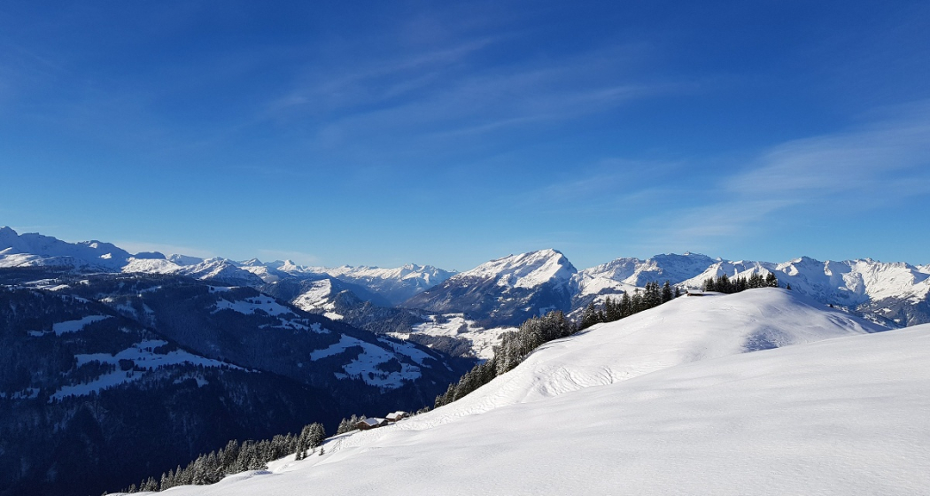 Blick Richtung Rheintal und Calanda. Blick Richtung Rheintal und Calanda.