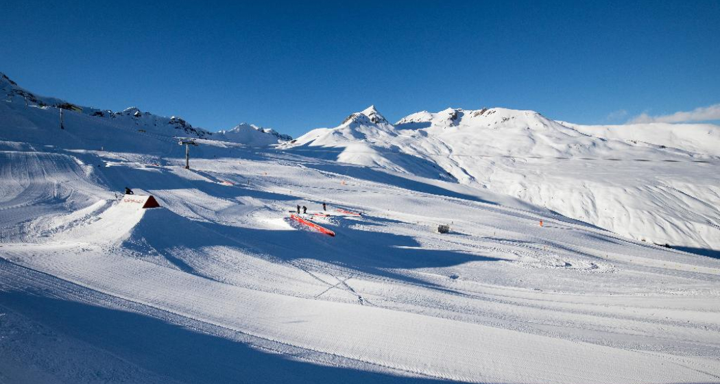 Blick auf den Snowpark.