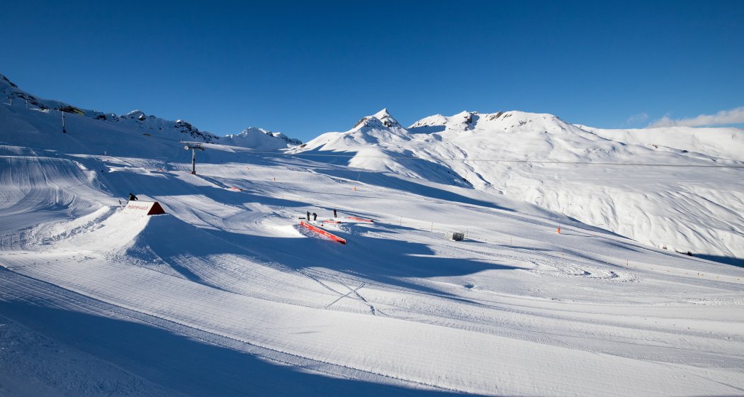 Blick auf den Snowpark.