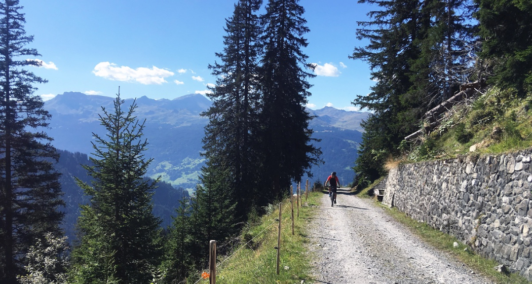 Aufstieg auf der Alpstrasse ab Boden Richtung Alp Valpun