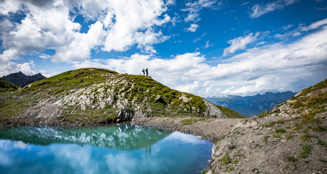 Wolken spiegeln sich im Wangsersee Wolken spiegeln sich im Wangsersee