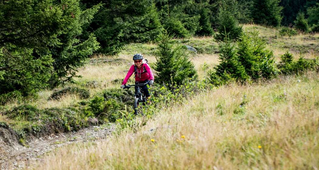 E-Mountainbiketour Piz um Piz im Kreis herum Abfahrt Obersaxen