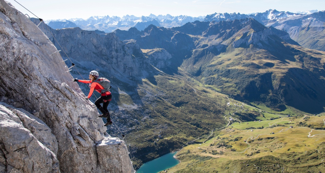 Klettersteig Partnunblick mit Partnunsee Klettersteig Partnunblick mit Partnunsee