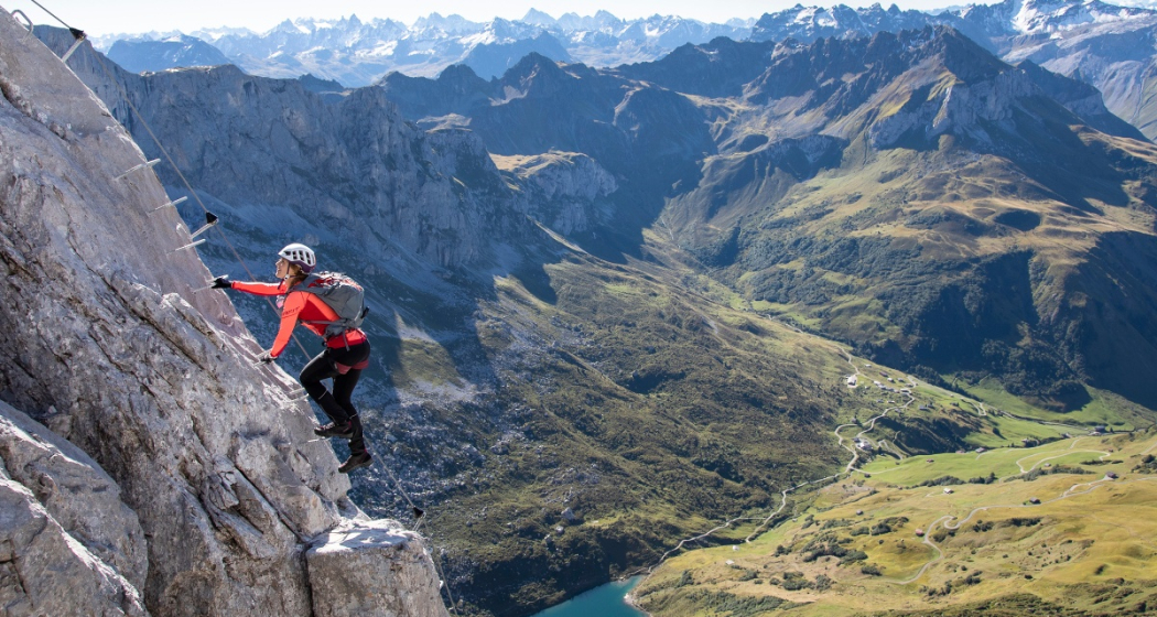 Klettersteig Partnunblick mit Partnunsee Klettersteig Partnunblick mit Partnunsee