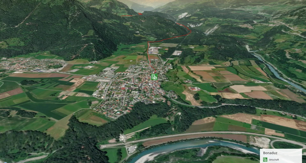 Pilgerweg in Imboden: Via Francisca: Bonaduz - Ilanz Pilgerweg in Imboden: Via Francisca: Bonaduz - Ilanz