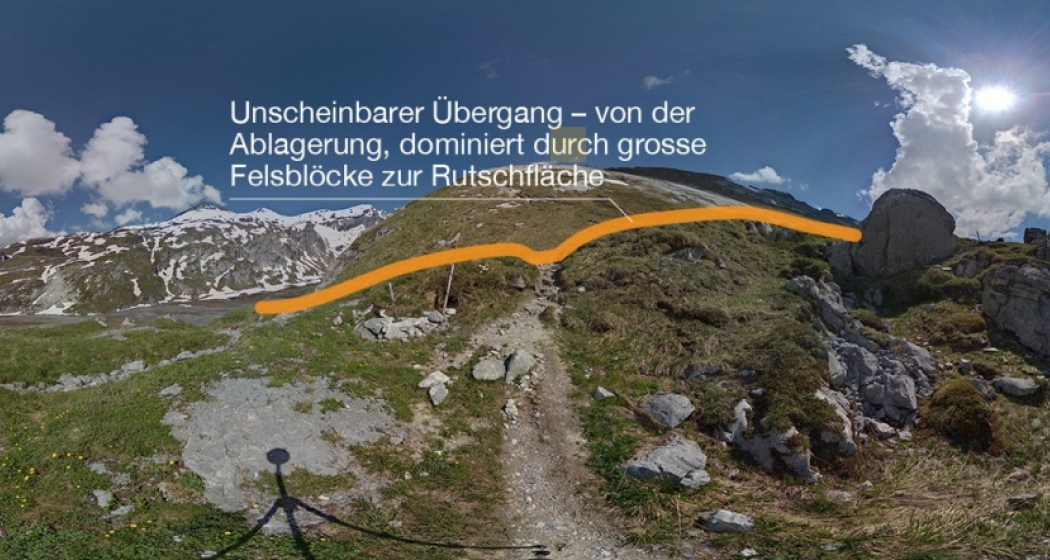 Der Bergsturzwall und die Abrisskante Der Bergsturzwall und die Abrisskante