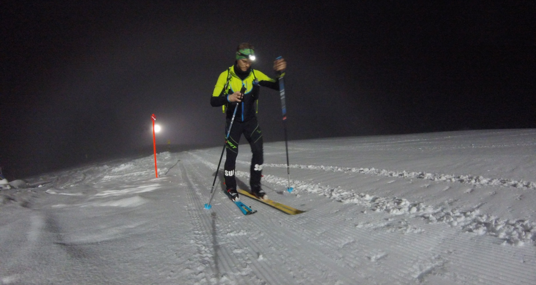 Aufstieg auf der Nacht-Skitouren Piste Furt-Mugghütte Aufstieg auf der Nacht-Skitouren Piste Furt-Mugghütte