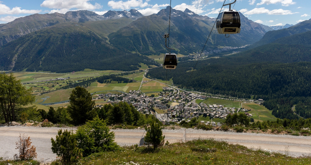 Blick runter auf Celerina Blick runter auf Celerina