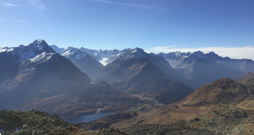 Aussicht von der Fuorcla Grevasalvas Richtung Engadin und Bergell Aussicht von der Fuorcla Grevasalvas Richtung Engadin und Bergell