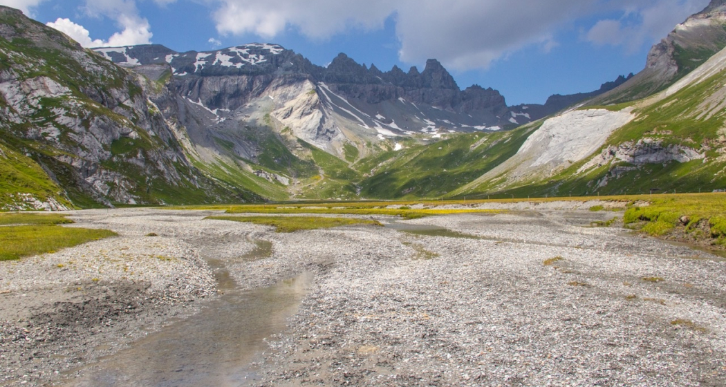 Blick auf den Unteren Segnesboden Blick auf den Unteren Segnesboden