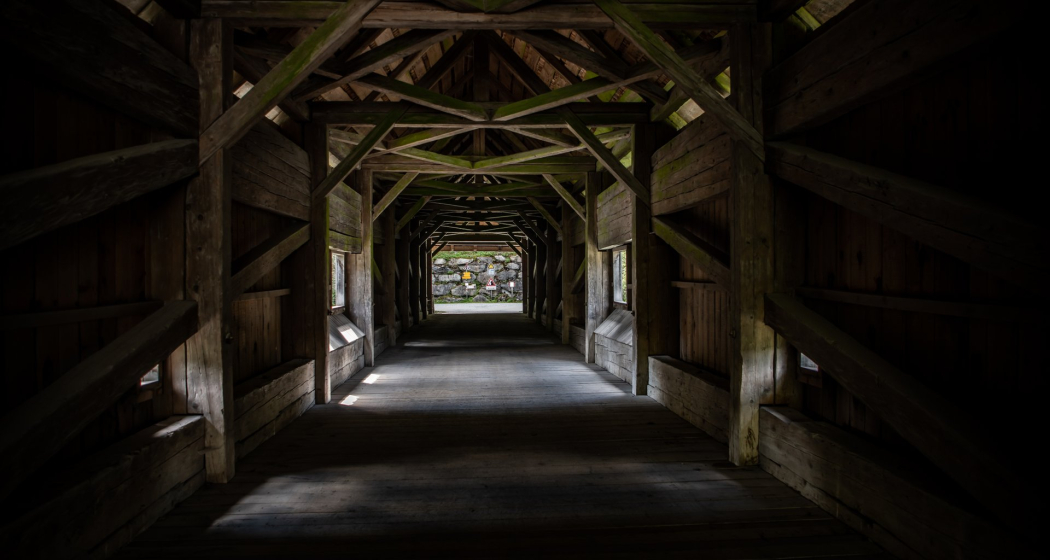 Die Holzbrücke bei Rueun Die Holzbrücke bei Rueun
