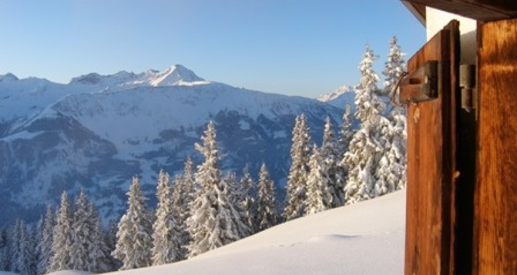 Wintermorgen auf der Alp Glivers - wie im Märchen