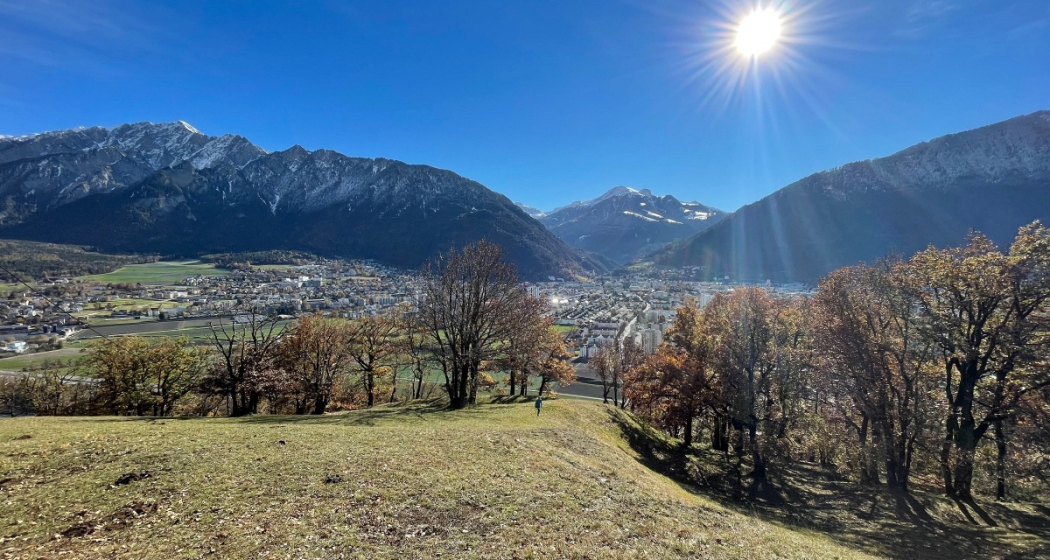 Aussicht oberhalb von Haldenstein auf die Stadt Chur Aussicht oberhalb von Haldenstein auf die Stadt Chur