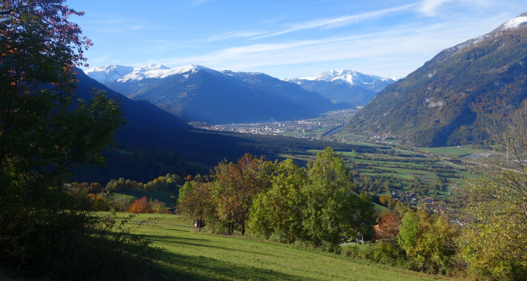 Blick von Says ins Churer Rheintal