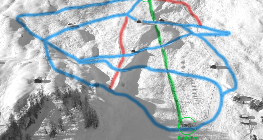 Das Foto zeigt den Pistenplan des Solar betriebenen Skiliftes. Das Foto zeigt den Pistenplan des Solar betriebenen Skiliftes.