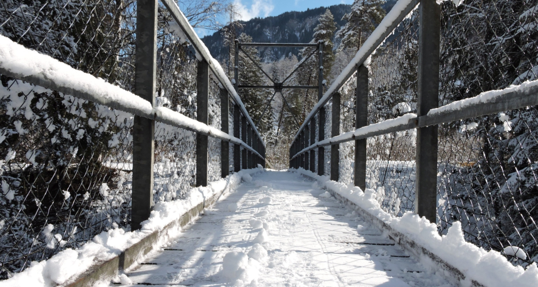 Glennerbrücke in Ilanz im Winter Glennerbrücke in Ilanz im Winter