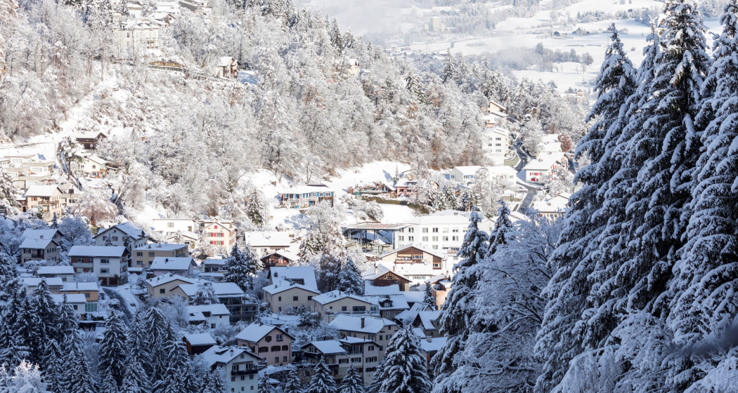 Thusis im Winter mit Spital Thusis im Winter mit Spital