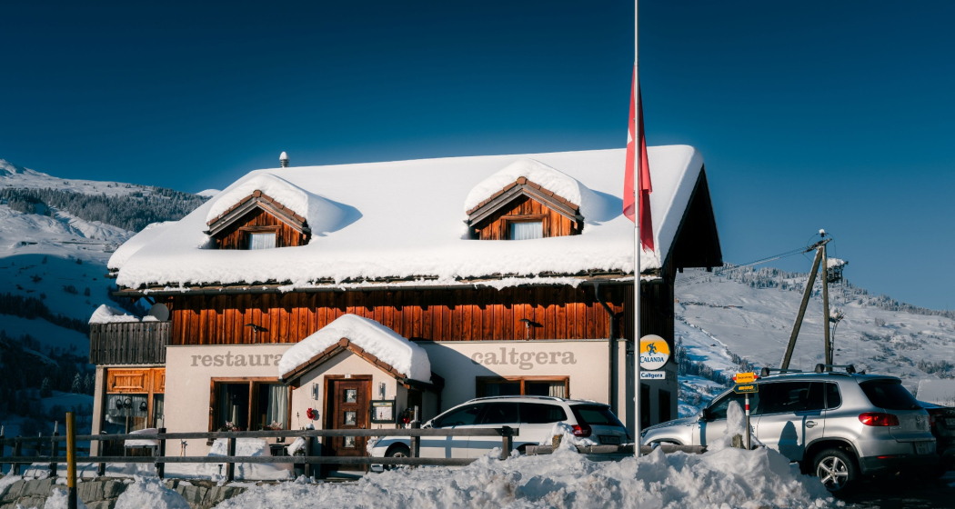 Das Restaurant Caltgera im Winter Das Restaurant Caltgera im Winter