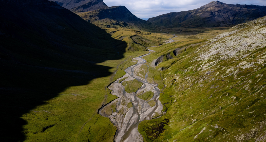 Der Klassiker: Blick vom Pass Diesrut zur Greina