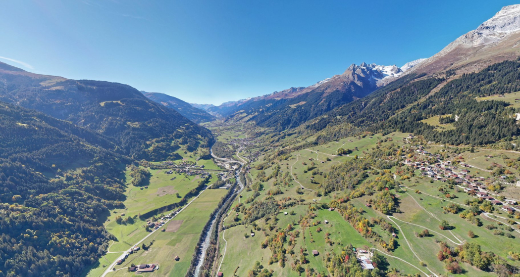 Der Talboden bei Sumvitg und Rabius