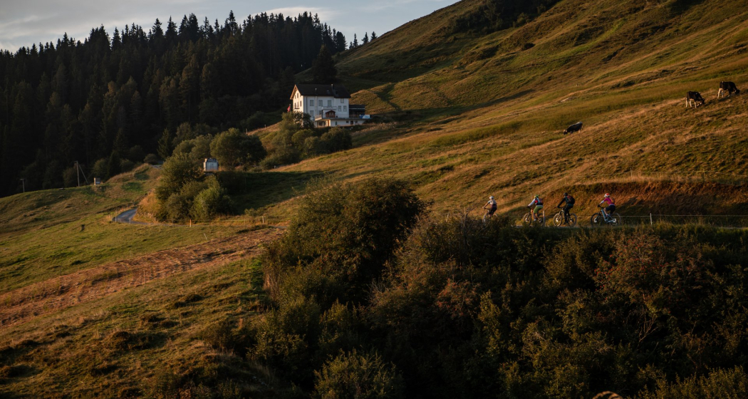Bündner Rigi Restaurant im Morgenlicht Bündner Rigi Restaurant im Morgenlicht