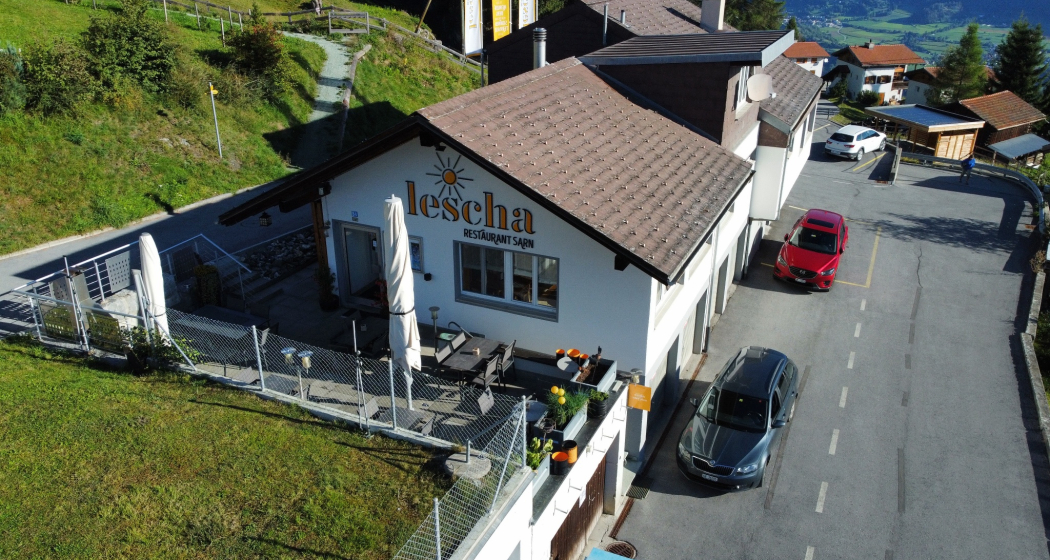 Das Restaurant Lescha im Sommer Das Restaurant Lescha im Sommer
