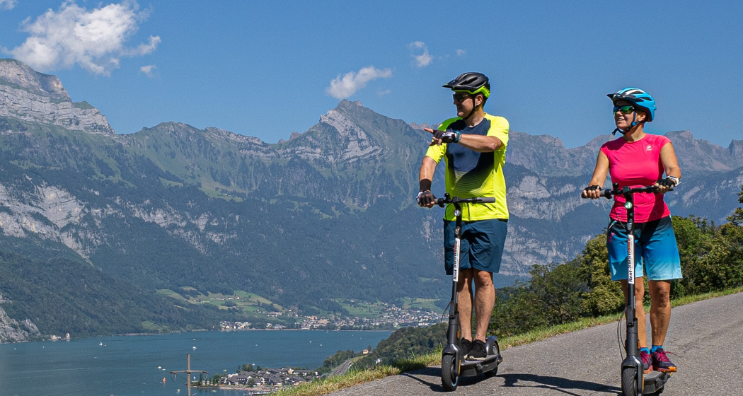 E-Scooter fahren am Walensee E-Scooter fahren am Walensee