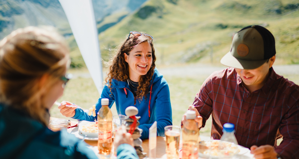 Hauptspeise in der Pizolhütte Hauptspeise in der Pizolhütte