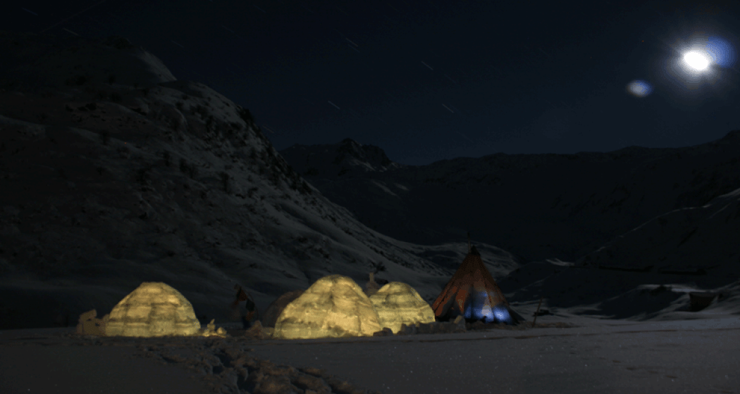 Iglus bei Dunkelheit