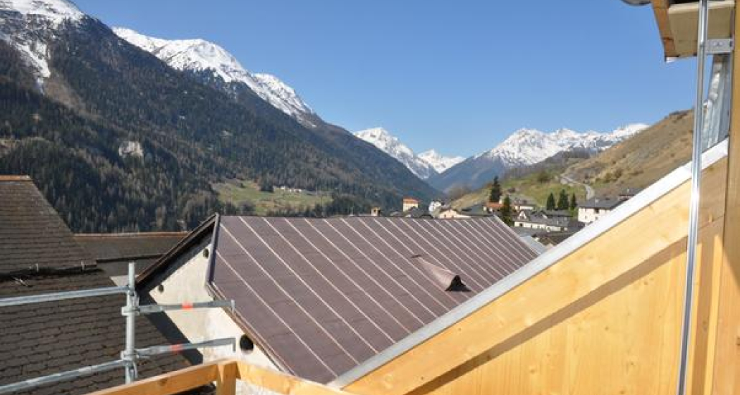 Terasse Richtung Oberengadiner Berge Terasse Richtung Oberengadiner Berge