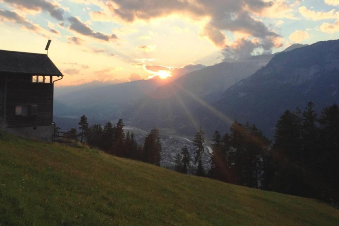 Aussicht von Schönegg bei Sonnenuntergang Aussicht von Schönegg bei Sonnenuntergang