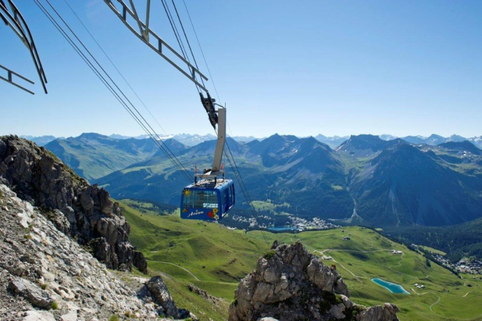 Speichersee vom Weisshorngipfel Speichersee vom Weisshorngipfel