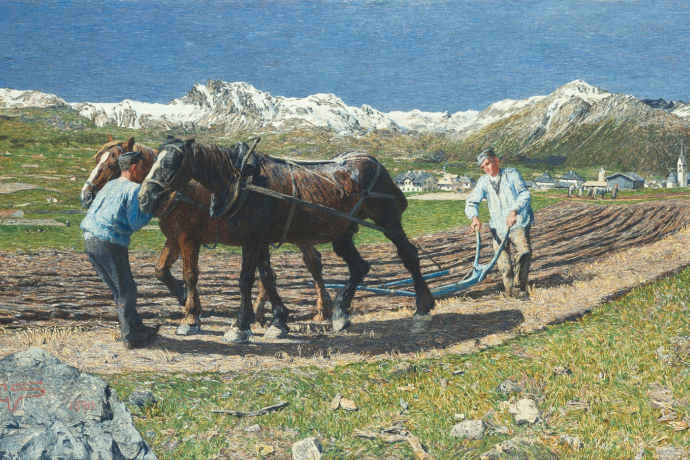 Aratura – Das Pflügen, 1890: (116 × 227 cm, Bayrische Staatsgemäldesammlung, Neue Pinakothek, München).