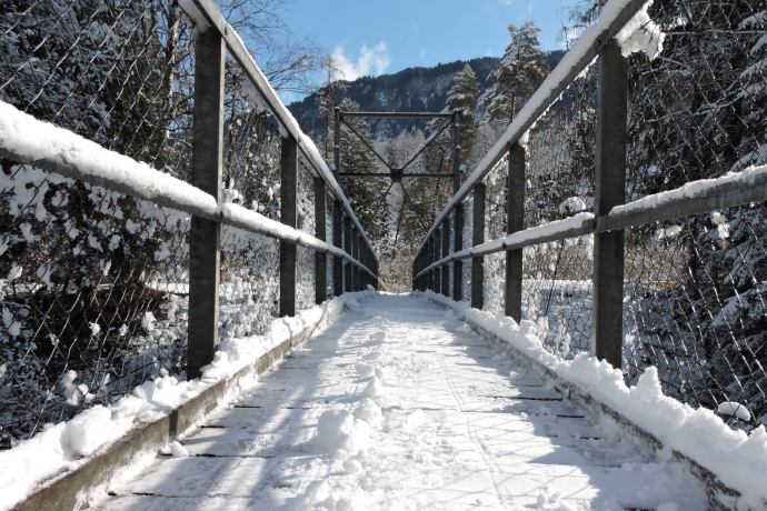 Glennerbrücke in Ilanz im Winter Glennerbrücke in Ilanz im Winter